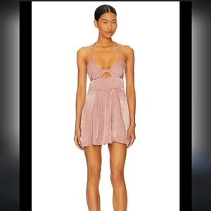 NWOT Free People Intimately Good Catch Mini Slip In Rose Smoke SZ M